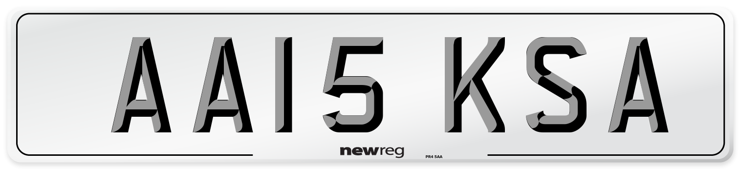 AA15 KSA Number Plate from New Reg